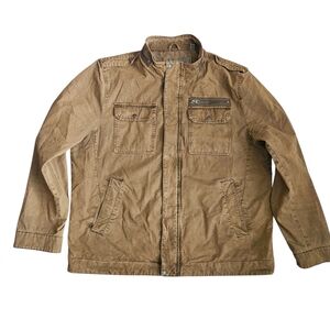 Levi's Men's XXL Cotton Military Field Jacket Brown Insulated Red Tab Barn Chore